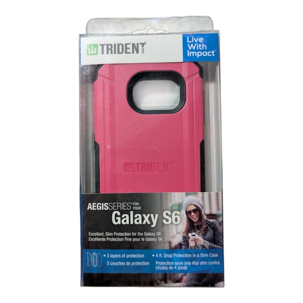T3. Trident Aegis Case for Samsung Galaxy S6 - Pink W/ Plastic Screen Protector